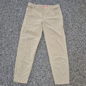 Simms Fishing Pants Mens Straight Elastic Waist Size Large Khaki Nylon